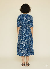 Hand Block Printed Wrap Around Dress