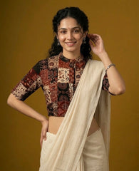 Patchwork AJRAKH Printed Cotton Blouse