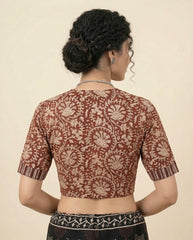 Kalamkari Hand Block Printed Collared Blouse