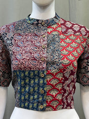 Patchwork AJRAKH Printed Cotton Blouse