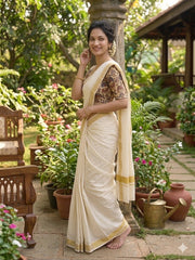 Kora Chanderi Silk Saree