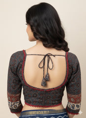 AJRAKH Padded Blouse with Mirror Work