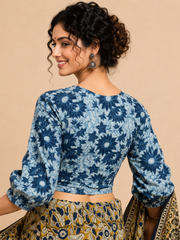 Indigo Dyed Hand Block Printed Blouse