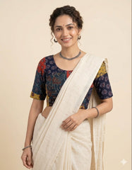 Patchwork AJRAKH Printed Cotton Blouse
