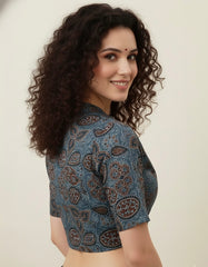 AJRAKH Hand Block Printed Cotton Blouse