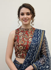 Kalamkari Hand Block Printed Padded Blouse