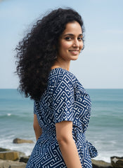 INDIGO Printed Cotton Dress