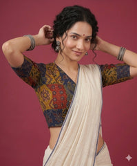 Patchwork AJRAKH Printed Cotton Blouse