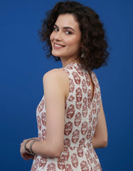 Hand Block Printed Halter Neck Dress