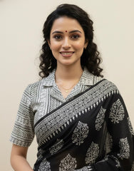 Hand Block Printed Collared Blouse