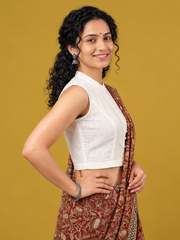 Plain White Blouse in Pintex Fabric