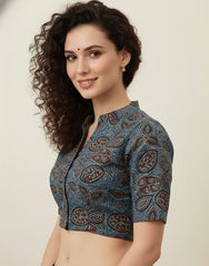 AJRAKH Hand Block Printed Cotton Blouse
