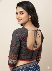AJRAKH Padded Blouse with Mirror Work