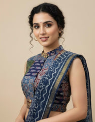 Patchwork AJRAKH Printed Cotton Blouse