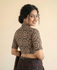 Kalamkari Hand Block Printed Collared Blouse