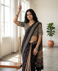 Kalamkari Hand Block Printed Collared Blouse