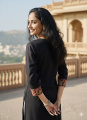 Kalamkari Border Plain Kurti