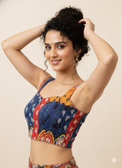 Kantha Hand Stitched Crop Top Blouse