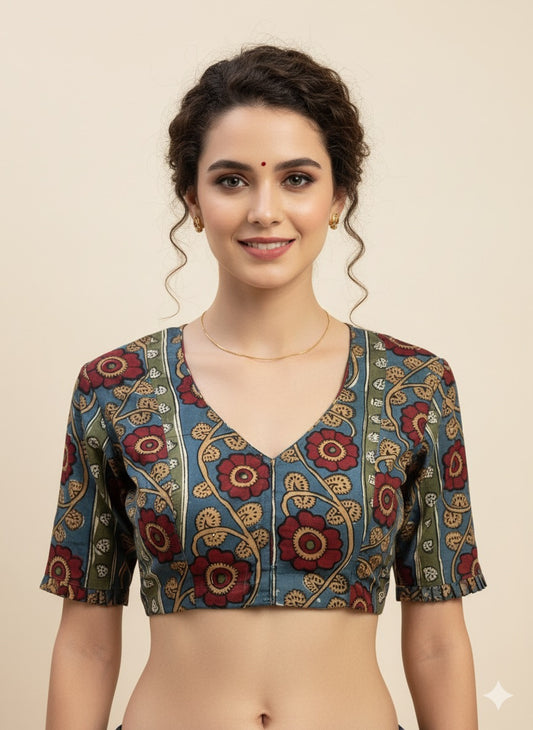 Kalamkari Hand Block Printed Blouse