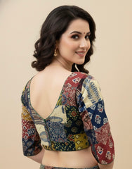 Patchwork AJRAKH Printed Cotton Blouse