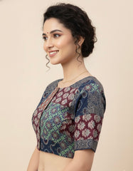 Patchwork AJRAKH Printed Cotton Blouse