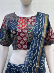 Patchwork AJRAKH Printed Cotton Blouse