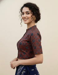 AJRAKH Hand Block Printed Cotton Blouse