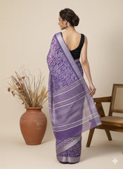 DABO Printed Cotton Linen Saree