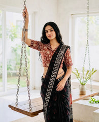 Kalamkari Hand Block Printed Collared Blouse