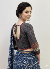 AJRAKH Padded Blouse with Mirror Work