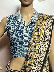 Indigo Dyed Hand Block Printed Blouse