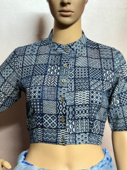 Indigo Dyed Hand Block Printed Blouse