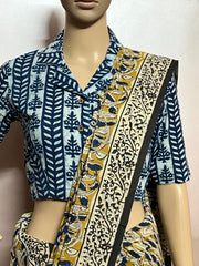 Indigo Dyed Hand Block Printed Blouse