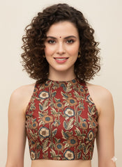 Kalamkari Hand Block Printed Padded Blouse