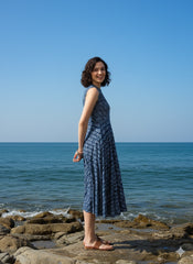 Indigo Dyed Halter Neck Dress