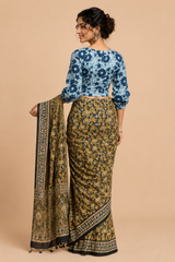 Indigo Dyed Hand Block Printed Blouse