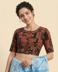 Patchwork AJRAKH Printed Cotton Blouse