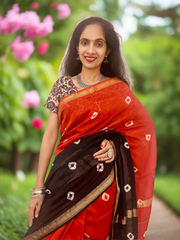 Maheshwari Silk Saree in Bandhani Print