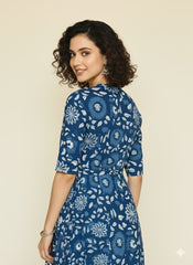 Hand Block Printed Wrap Around Dress