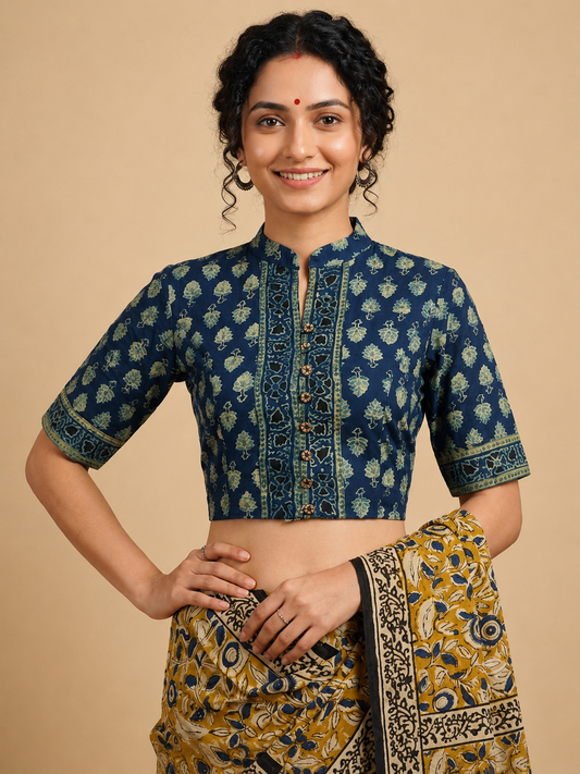 AJRAKH Hand Block Printed Blouse