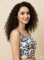 Kantha Hand Stitched Crop Top Blouse