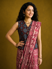 Ajrakh Hand Block Printed Jacket Blouse