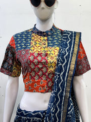 Patchwork AJRAKH Printed Cotton Blouse