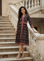 Hand Block Kalamkari Dress