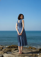 Indigo Dyed Halter Neck Dress