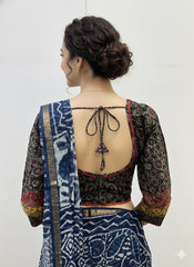 AJRAKH Padded Blouse with Mirror Work