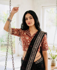 Kalamkari Hand Block Printed Collared Blouse