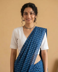 Plain White Cotton Flex Khadi Blouse