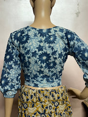 Indigo Dyed Hand Block Printed Blouse