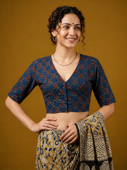AJRAKH Hand Block Printed Blouse